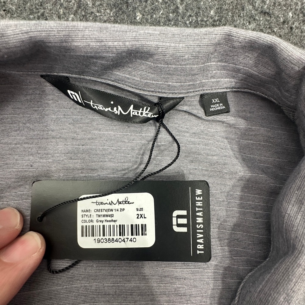 Travis Mathew Crestview 1/4 Zip Men XXL Grey Heather Performance HD Supply Logo - Picture 5 of 10